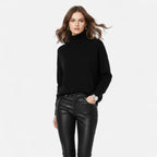 Delia | Women's Wool-Blend Turtleneck Sweater – Oversized Thick Knit