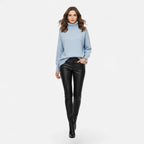 Delia | Women's Wool-Blend Turtleneck Sweater – Oversized Thick Knit