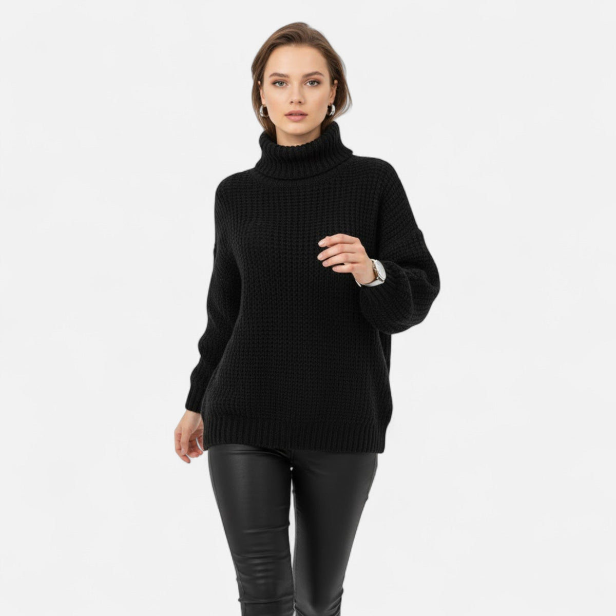 Helen | Women's Wool-Blend Turtleneck Sweater – Classic Knit