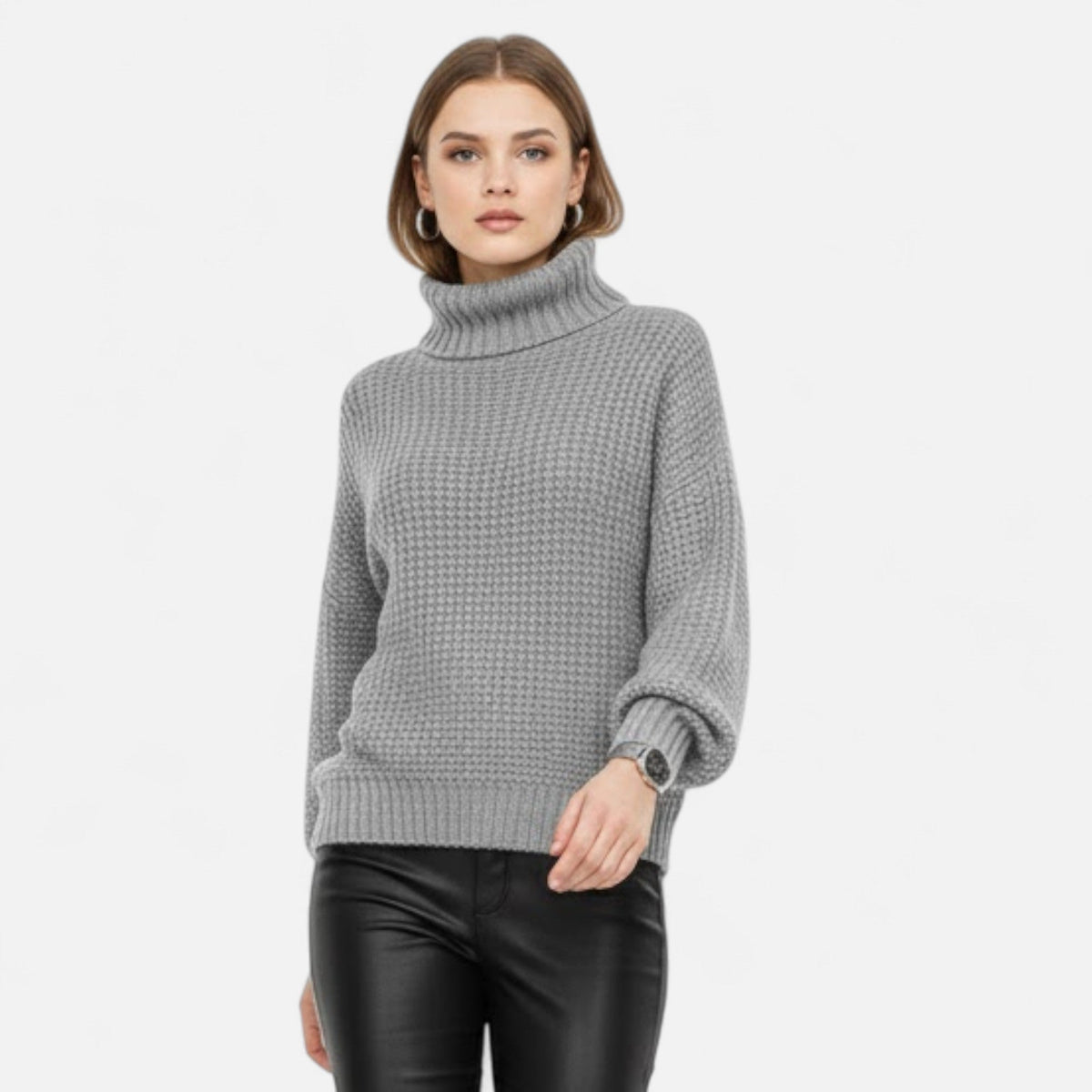 Helen | Women's Wool-Blend Turtleneck Sweater – Classic Knit