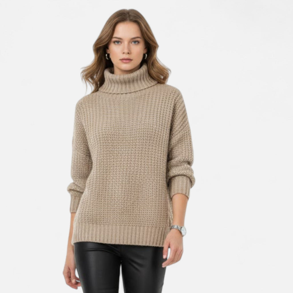 Helen | Women's Wool-Blend Turtleneck Sweater – Classic Knit
