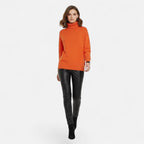 Delia | Women's Wool-Blend Turtleneck Sweater – Oversized Thick Knit