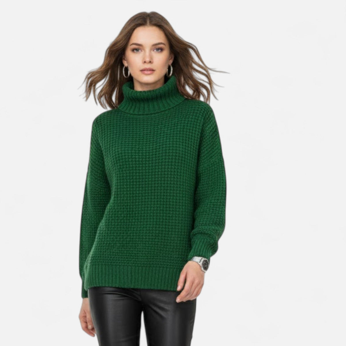 Helen | Women's Wool-Blend Turtleneck Sweater – Classic Knit