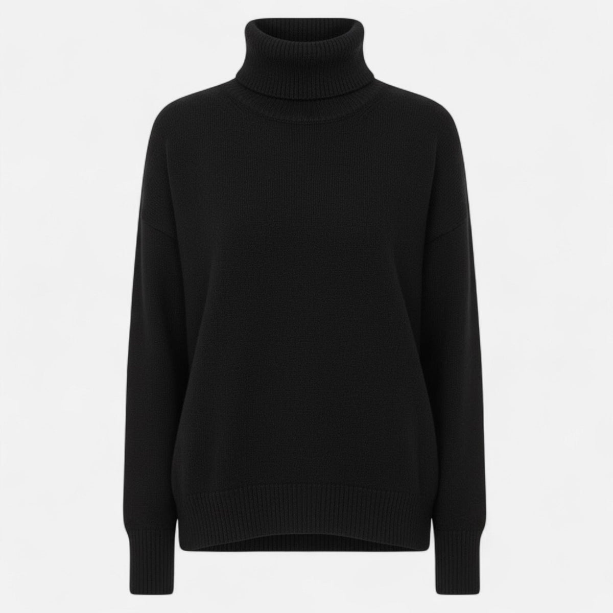 Delia | Women's Wool-Blend Turtleneck Sweater – Oversized Thick Knit