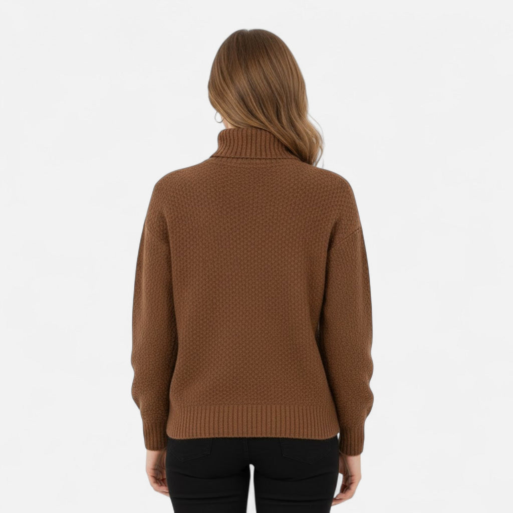 Helen | Women's Wool-Blend Turtleneck Sweater – Classic Knit