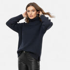 Helen | Women's Wool-Blend Turtleneck Sweater – Classic Knit