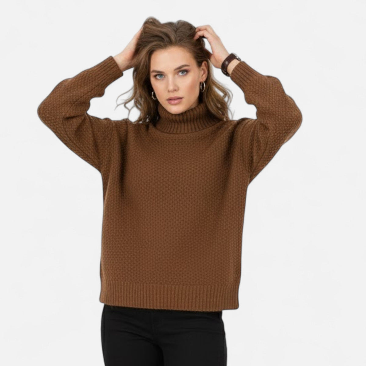 Helen | Women's Wool-Blend Turtleneck Sweater – Classic Knit