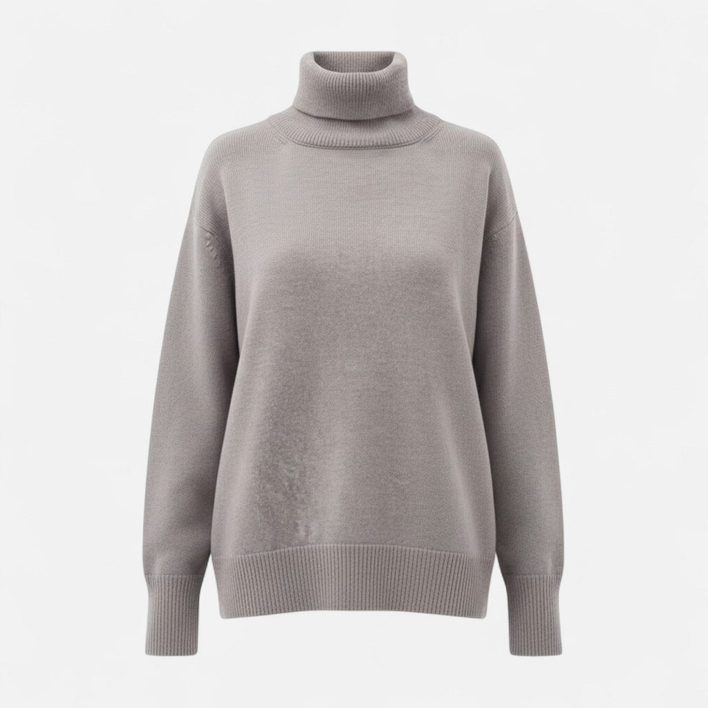 Delia | Women's Wool-Blend Turtleneck Sweater – Oversized Thick Knit