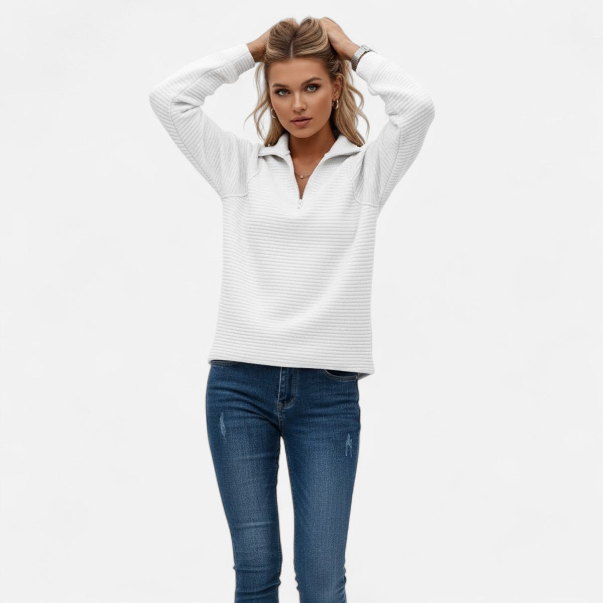 Audrey | Women's Zipper Stand-Collar Knit Sweaters