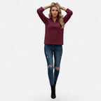 Audrey | Women's Zipper Stand-Collar Knit Sweaters