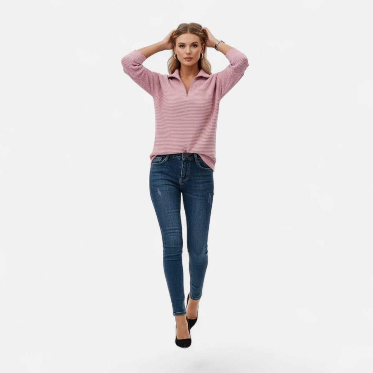 Audrey | Women's Zipper Stand-Collar Knit Sweaters