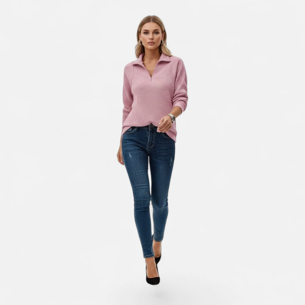 Audrey | Women's Zipper Stand-Collar Knit Sweaters