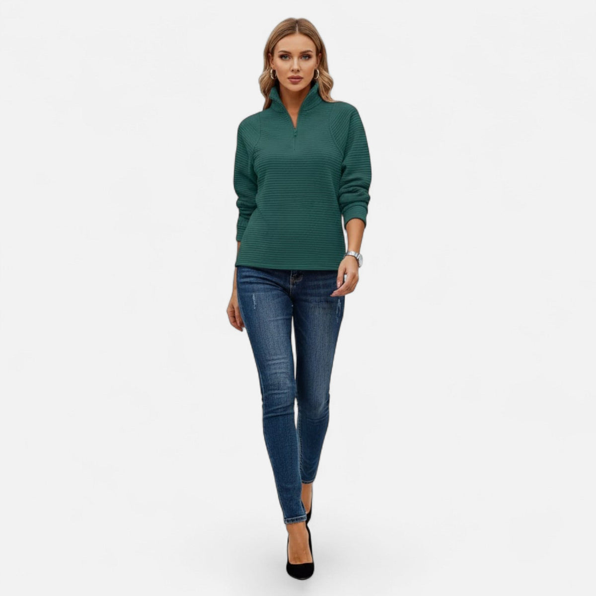 Audrey | Women's Zipper Stand-Collar Knit Sweaters