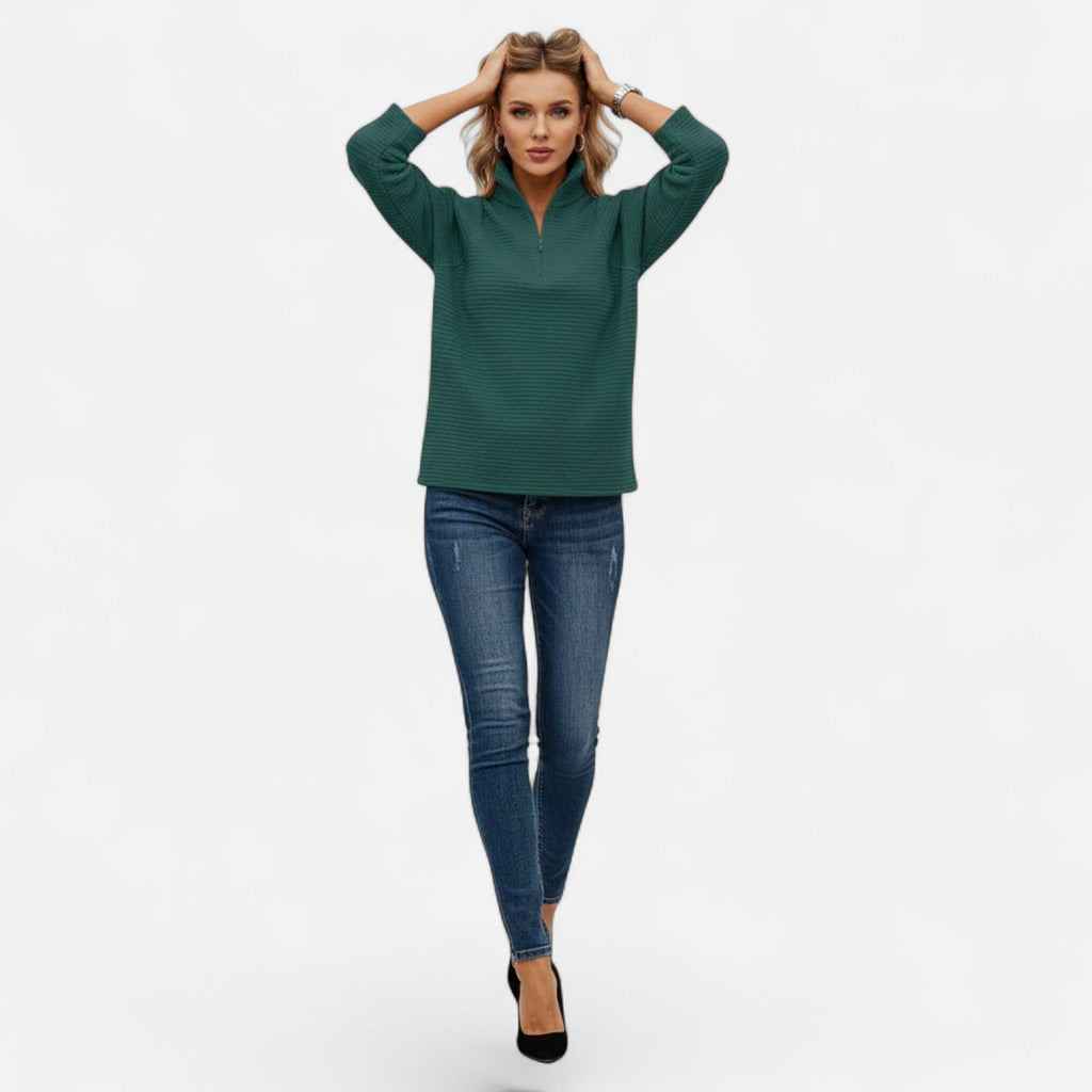 Audrey | Women's Zipper Stand-Collar Knit Sweaters