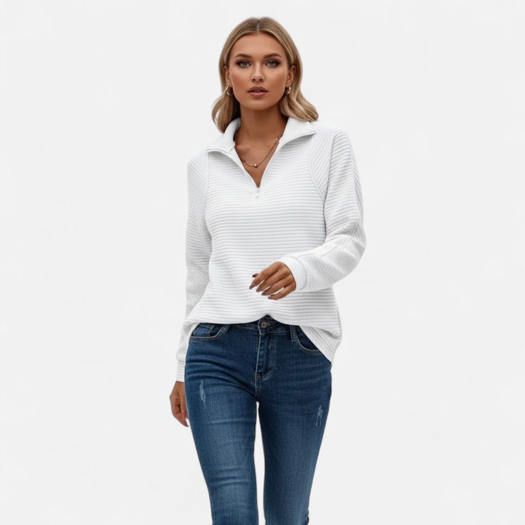 Audrey | Women's Zipper Stand-Collar Knit Sweaters
