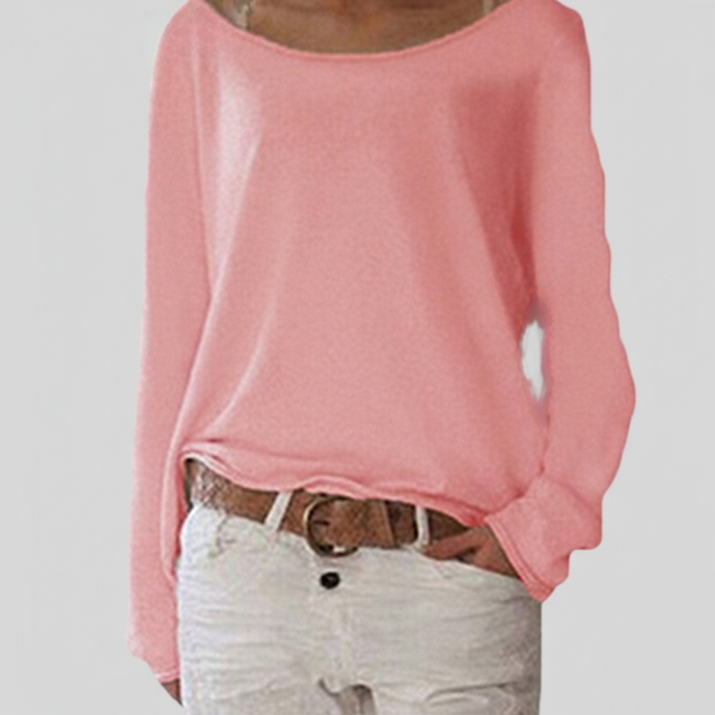Ursula | Women's Lightweight Boat Neck Sweater with Relaxed Draped Fit