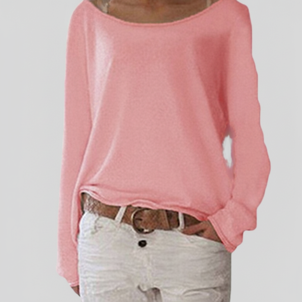 Ursula | Women's Lightweight Boat Neck Sweater with Relaxed Draped Fit