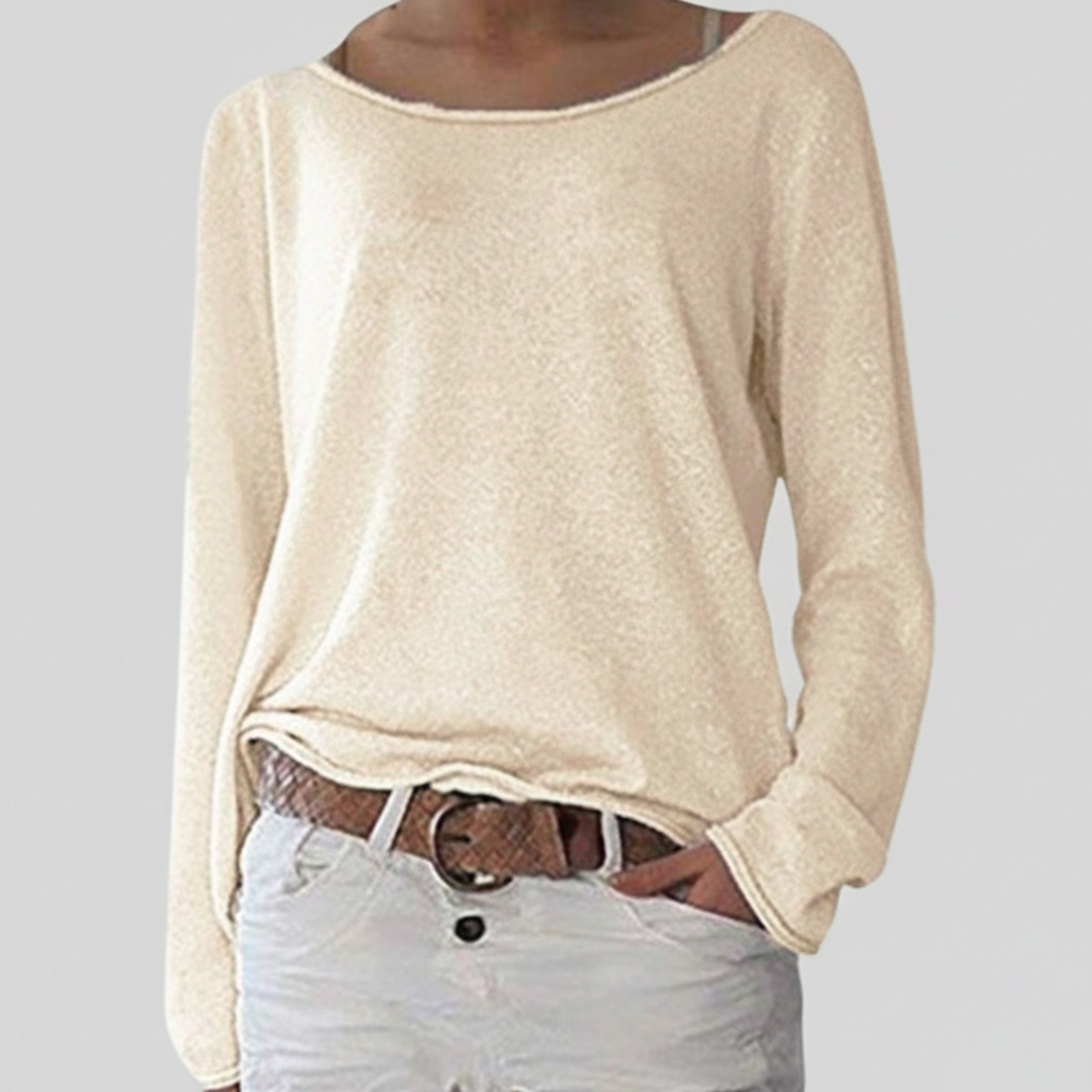 Ursula | Women's Lightweight Boat Neck Sweater with Relaxed Draped Fit