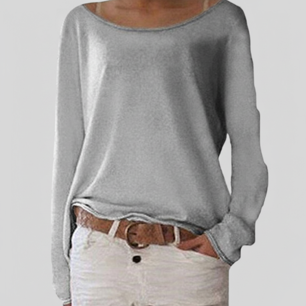 Ursula | Women's Lightweight Boat Neck Sweater with Relaxed Draped Fit