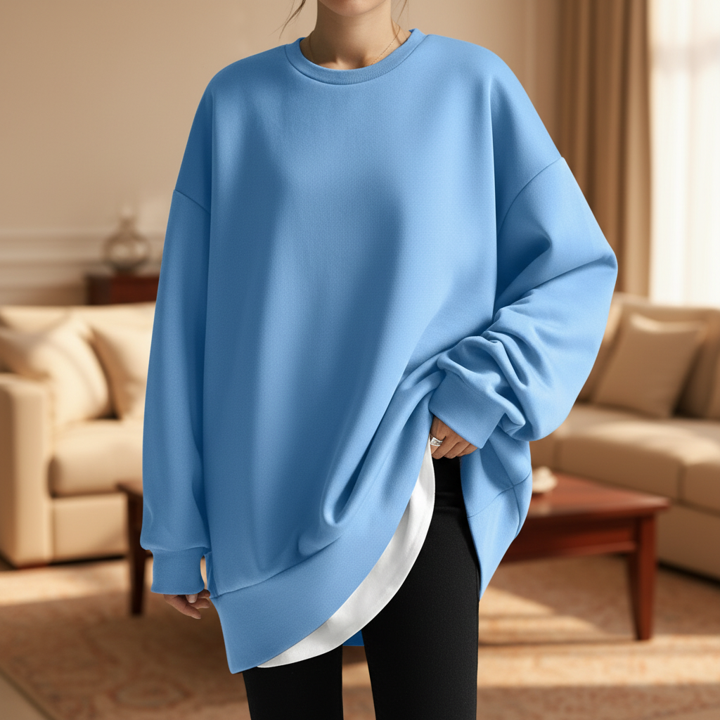 Cassandra | Women's Oversized Crew Neck Sweatshirt with Dropped Shoulders