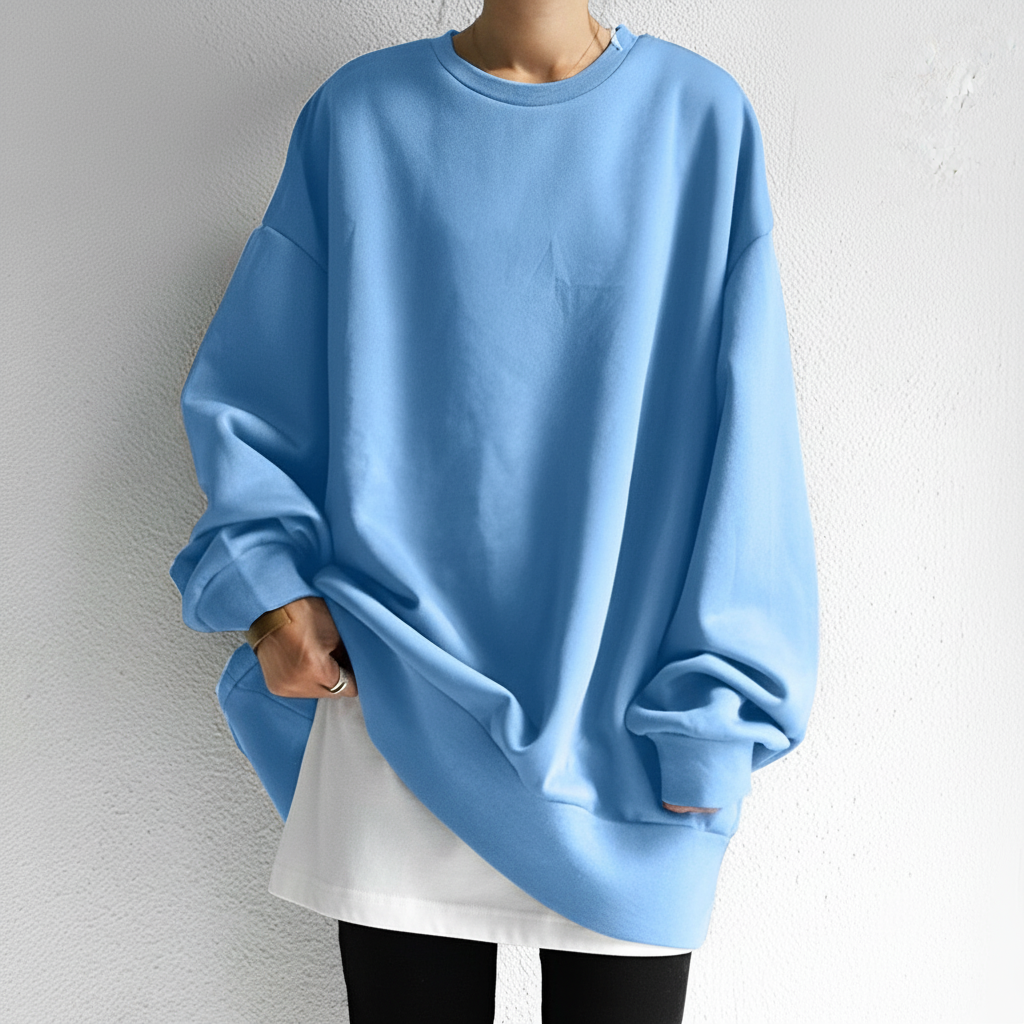 Cassandra | Women's Oversized Crew Neck Sweatshirt with Dropped Shoulders
