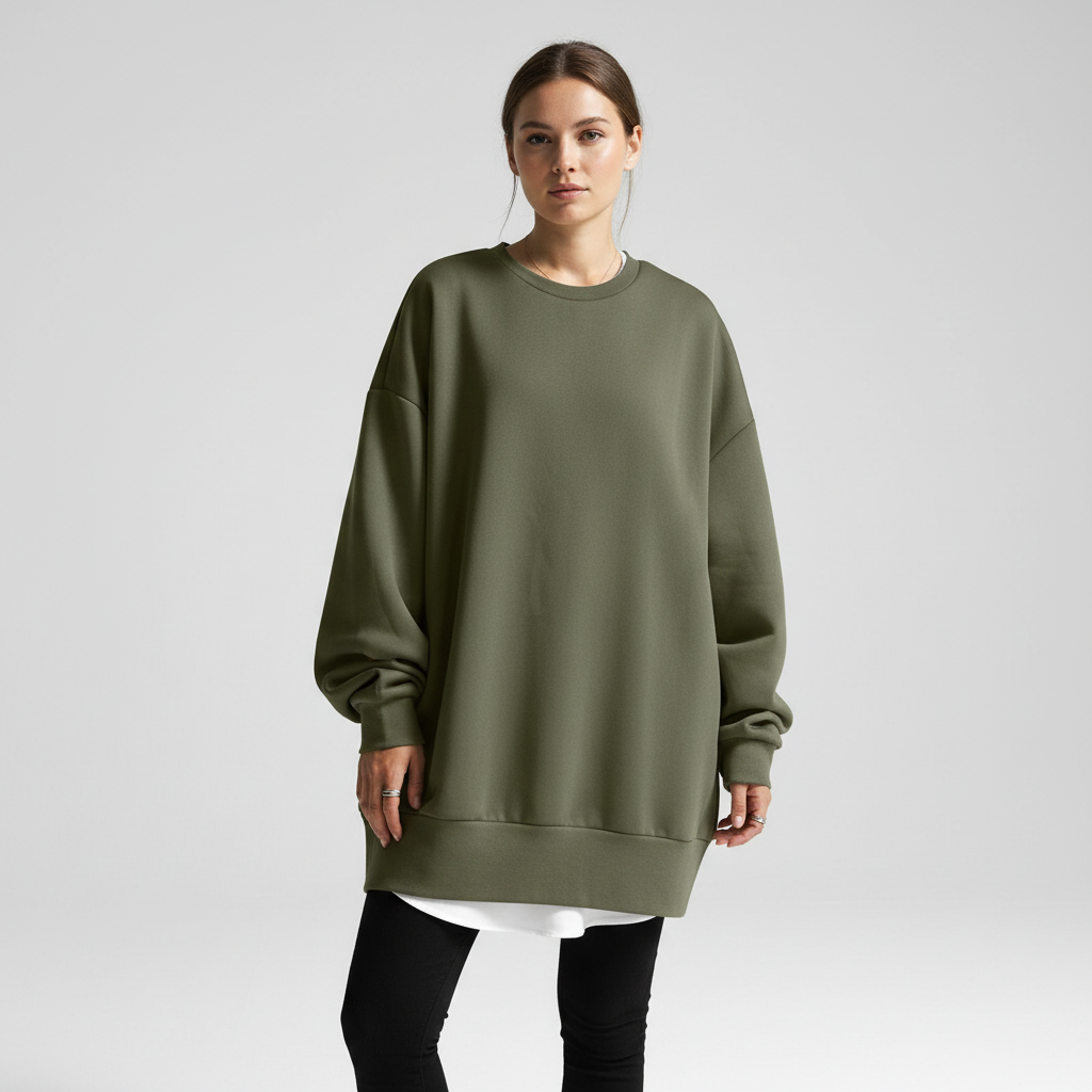 Cassandra | Women's Oversized Crew Neck Sweatshirt with Dropped Shoulders