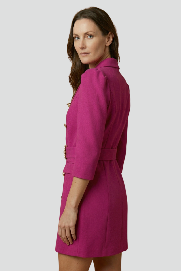 Caroline | Women's Blazer Dress with Notched Lapels and Button Front