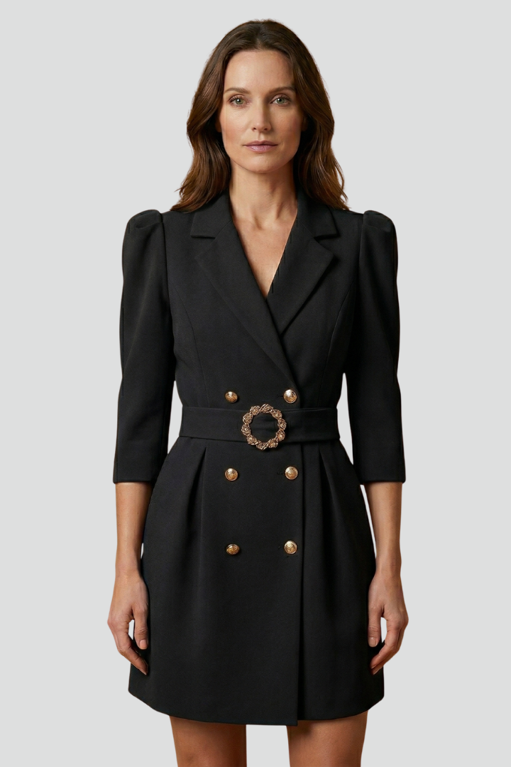 Caroline | Women's Blazer Dress with Notched Lapels and Button Front