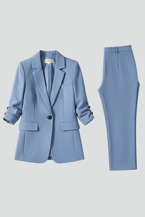 Anna | Women's Blazer Set with Notched Lapel and Straight-Leg Trousers