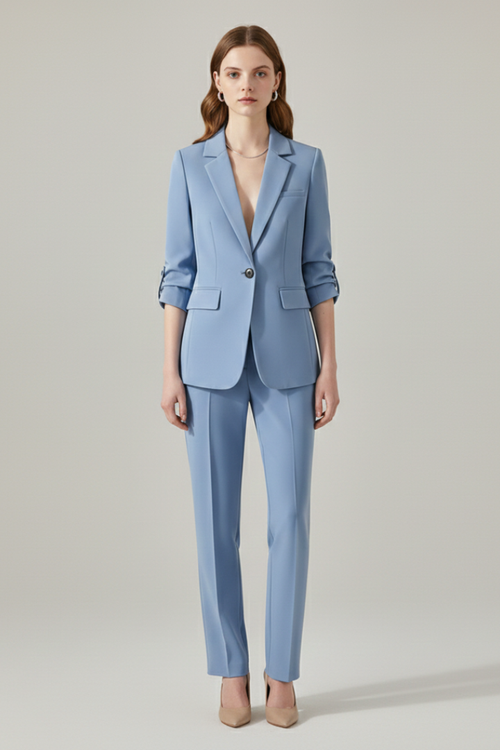 Anna | Women's Blazer Set with Notched Lapel and Straight-Leg Trousers