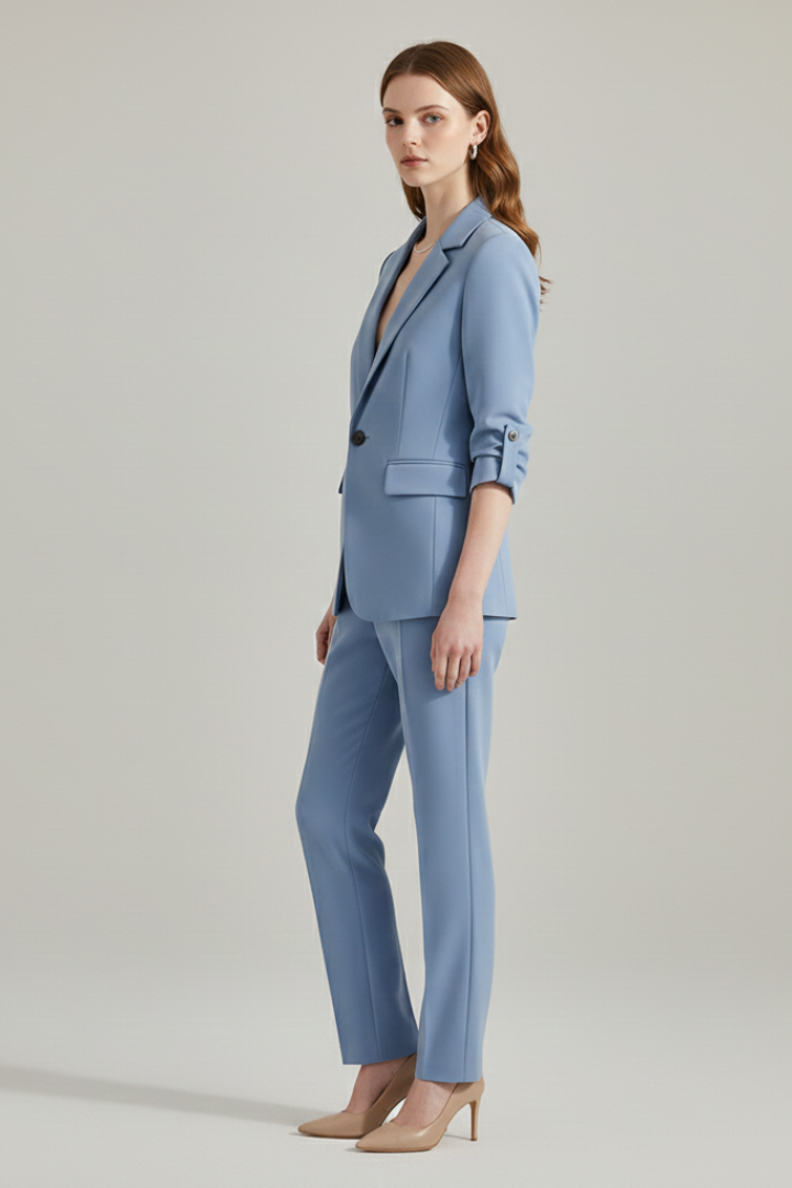 Anna | Women's Blazer Set with Notched Lapel and Straight-Leg Trousers