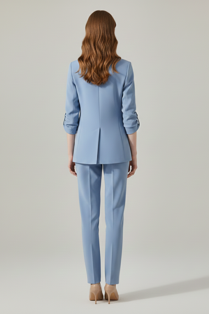 Anna | Women's Blazer Set with Notched Lapel and Straight-Leg Trousers