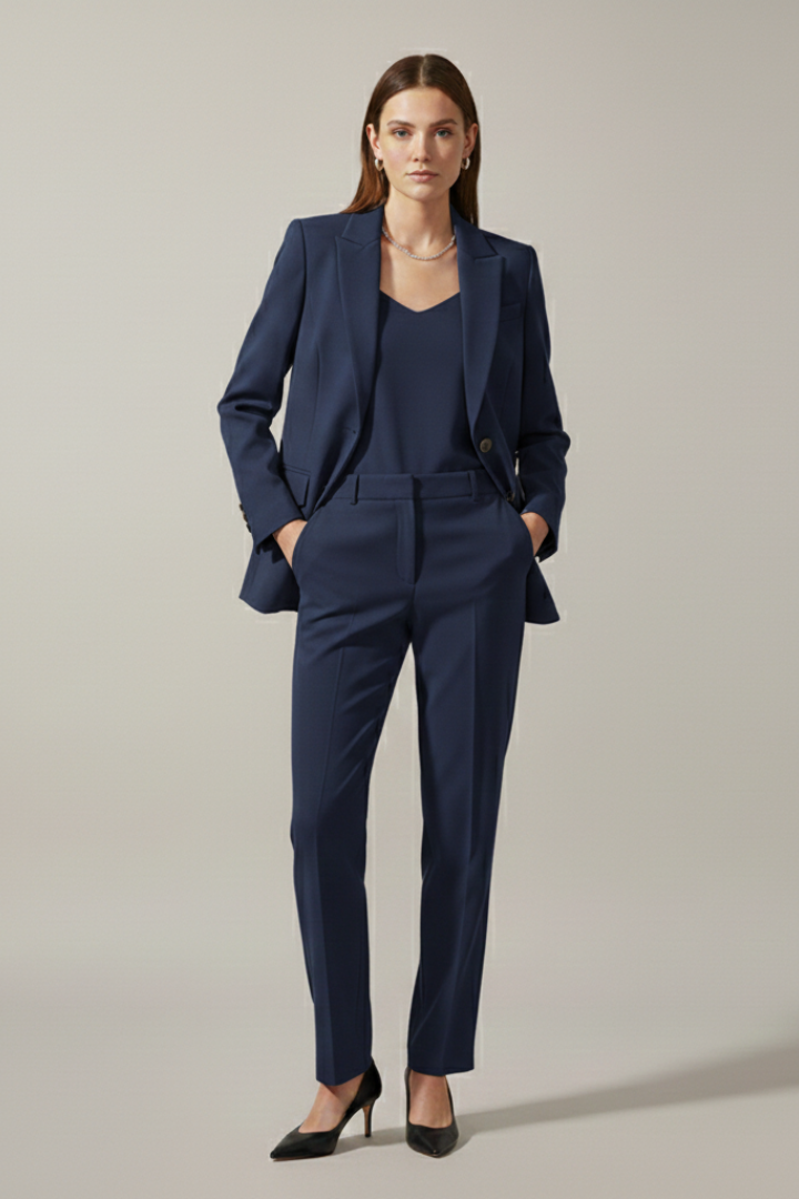 Beatrice | Women's Blazer and Trousers Set with Notched Lapel and Straight Legs