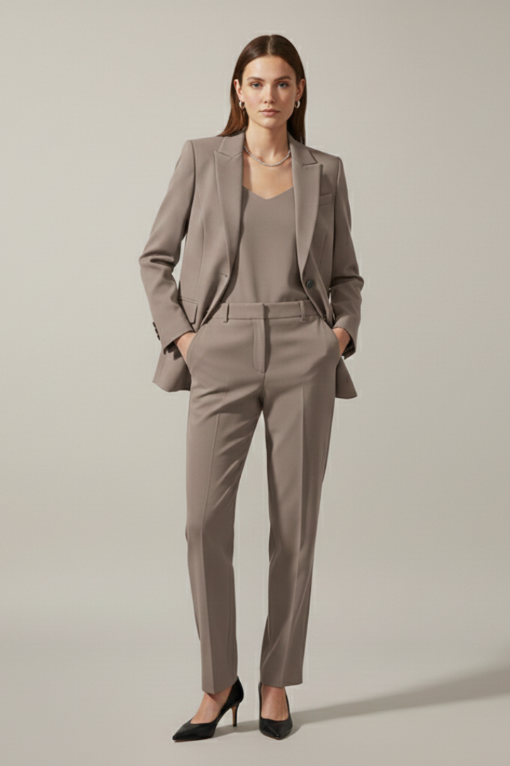 Beatrice | Women's Blazer and Trousers Set with Notched Lapel and Straight Legs