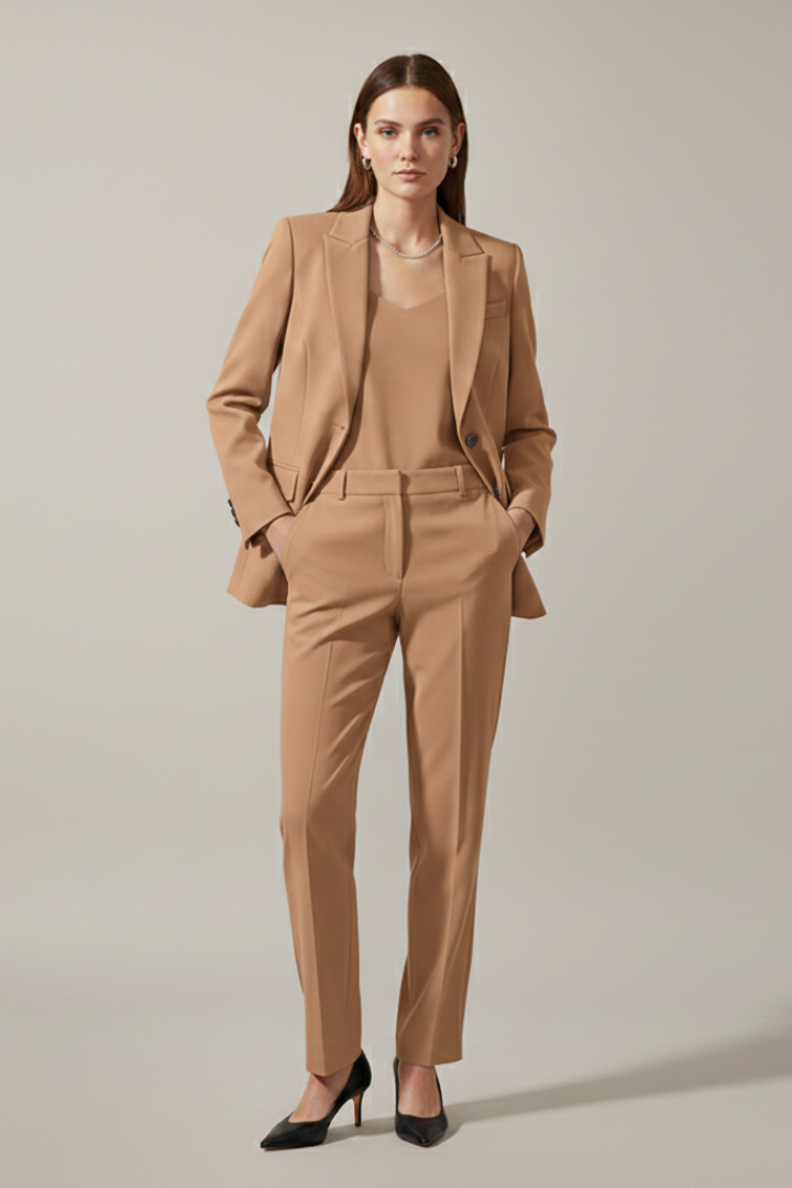 Beatrice | Women's Blazer and Trousers Set with Notched Lapel and Straight Legs