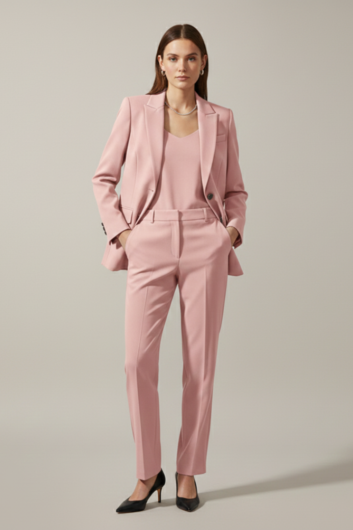 Beatrice | Women's Blazer and Trousers Set with Notched Lapel and Straight Legs