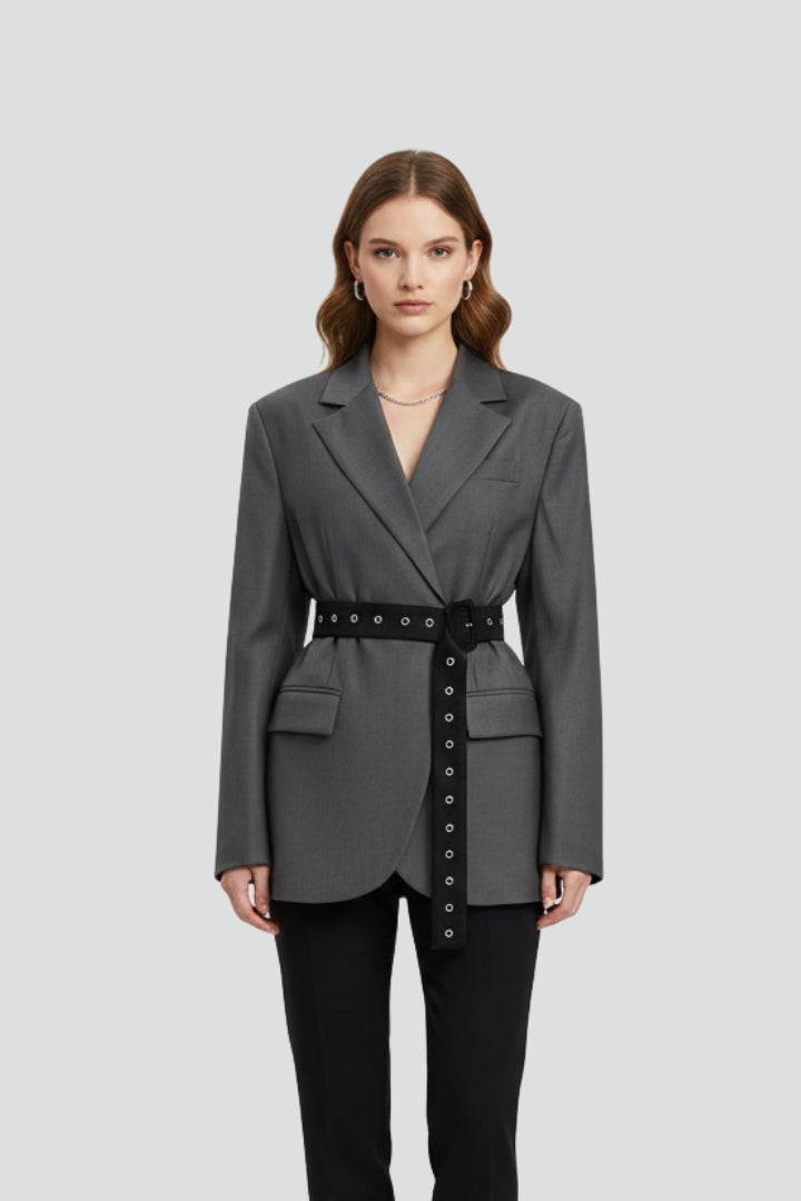 Jane | Women's Blazer with Notched Lapel and Adjustable Belt Detail