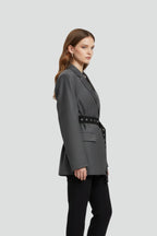 Jane | Women's Blazer with Notched Lapel and Adjustable Belt Detail