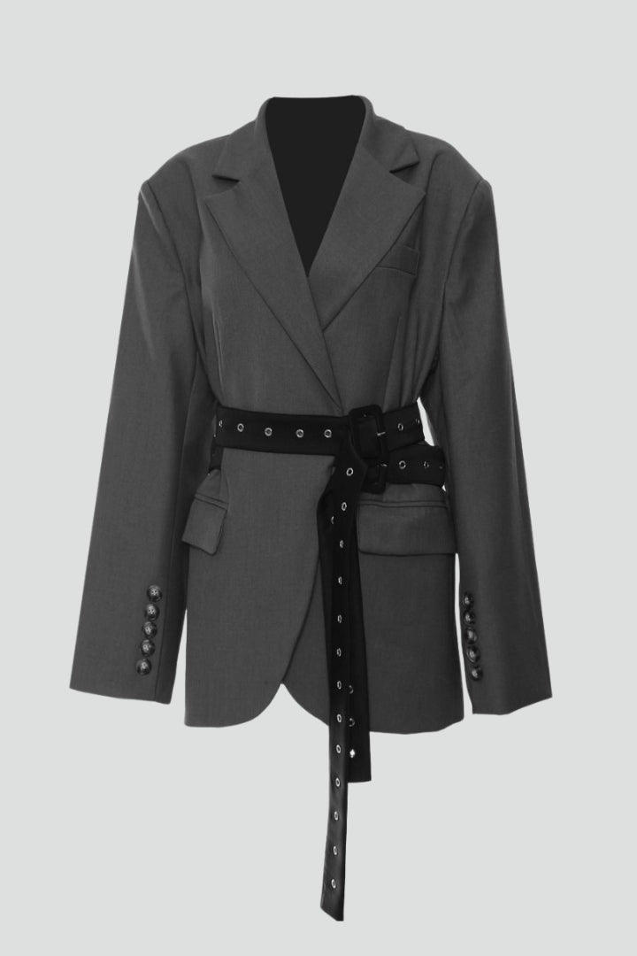 Jane | Women's Blazer with Notched Lapel and Adjustable Belt Detail