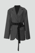 Jane | Women's Blazer with Notched Lapel and Adjustable Belt Detail