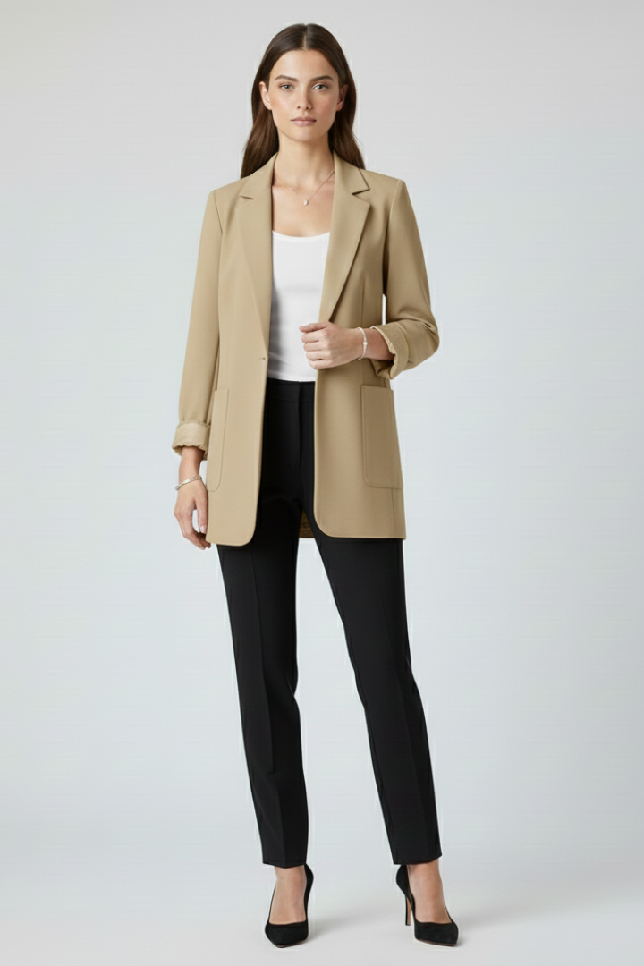 Adeline | Women's Blazer with Open Front and Structured Lapel