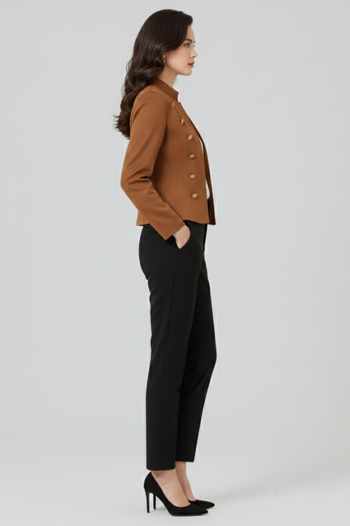Colleen | Women's Blazer with Stand Collar and Button Detailing