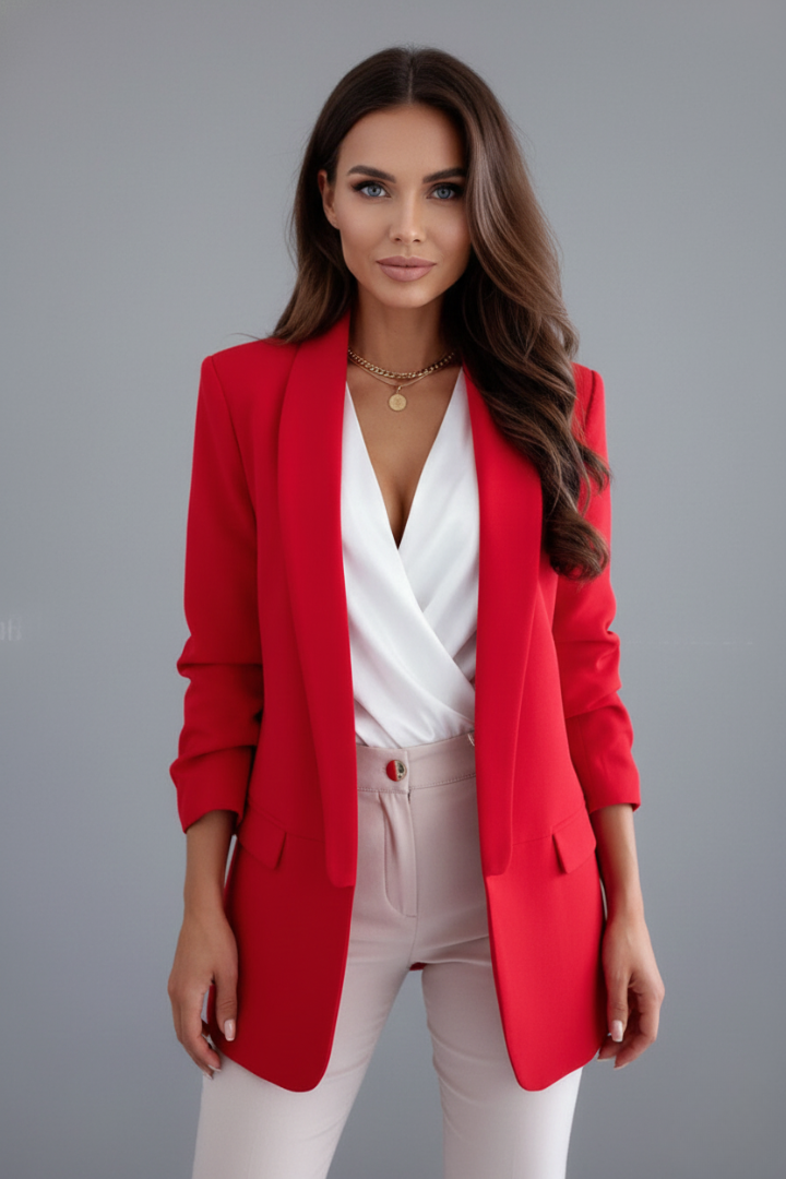 Chloe | Women's Blazer with Wrap Collar and Fitted Shape