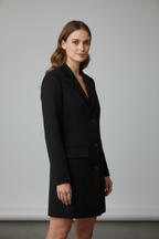 Amelia | Women's Longline Blazer with Notched Lapel and Front Buttons