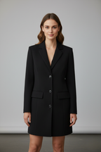 Amelia | Women's Longline Blazer with Notched Lapel and Front Buttons