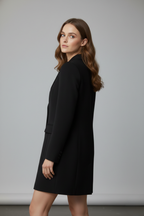 Amelia | Women's Longline Blazer with Notched Lapel and Front Buttons