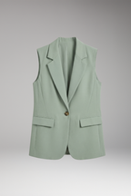 Lena | Women's Sleeveless Blazer with Notch Collar and Pockets