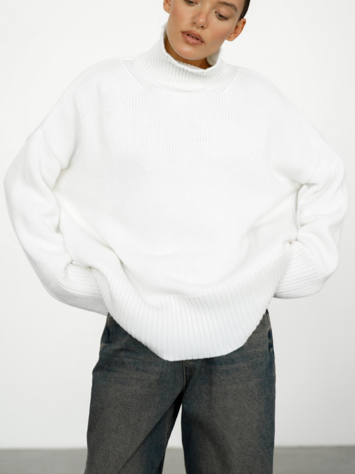 Isla | Women's Wool-Blend Turtleneck Sweater – Relaxed Knitted Winter Pullover for Everyday Layering