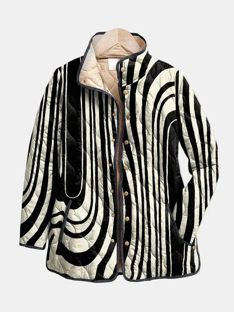 Ruth | Casual Quilted Jacket with Abstract Geometric Design