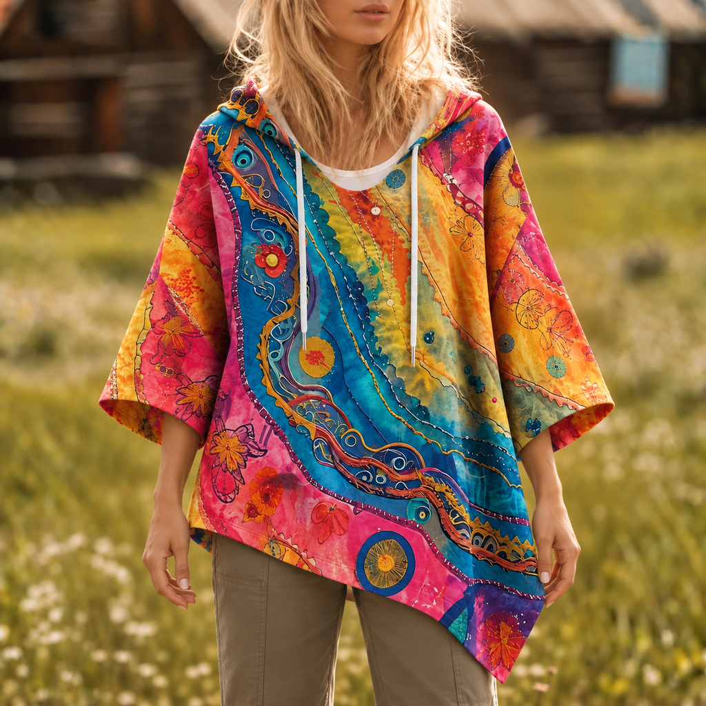 Marian | Anita Printed Hooded Poncho